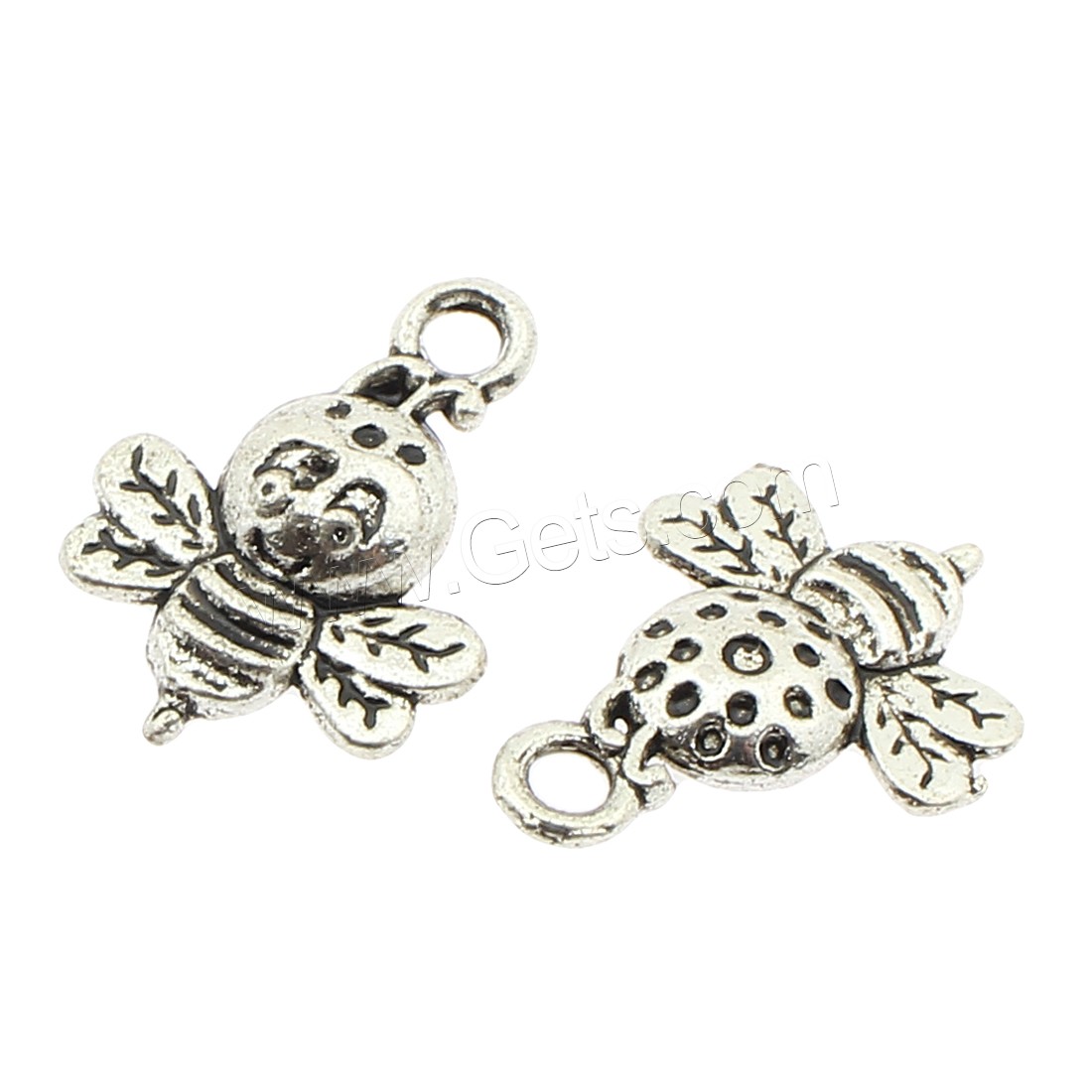 Zinklegierung Tier Anhänger, Biene, plattiert, keine, 12x16x4mm, Bohrung:ca. 2mm, ca. 450PCs/Tasche, verkauft von Tasche