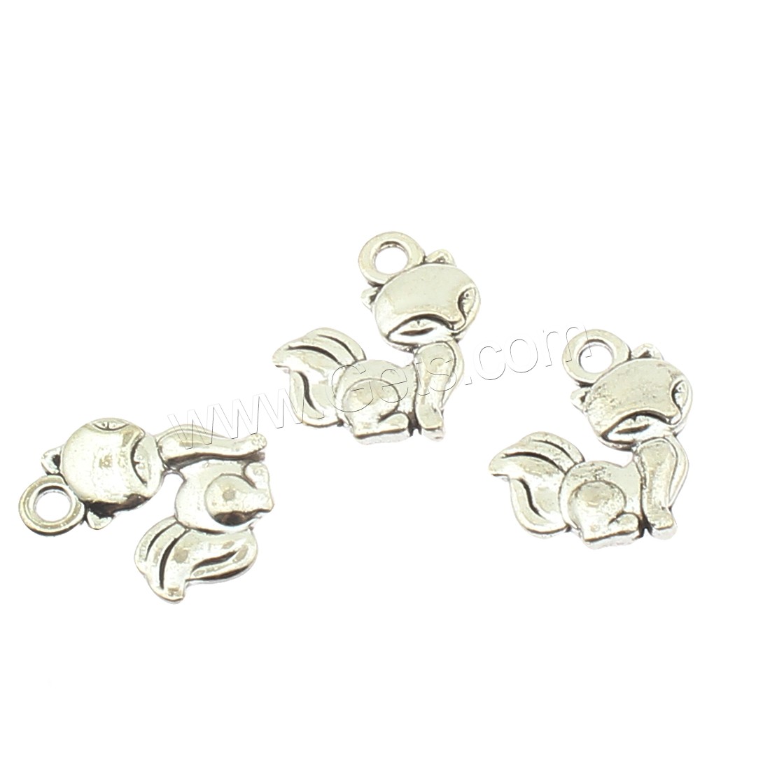 Zinc Alloy Animal Pendants, Fox, plated, more colors for choice, 12x15x3mm, Hole:Approx 2mm, Approx 450PCs/Bag, Sold By Bag