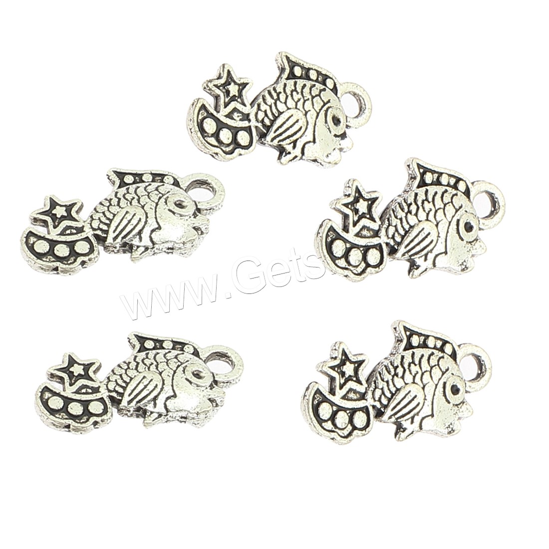 Zinc Alloy Animal Pendants, Fish, plated, more colors for choice, 17x10x3mm, Hole:Approx 2mm, Approx 450PCs/Bag, Sold By Bag