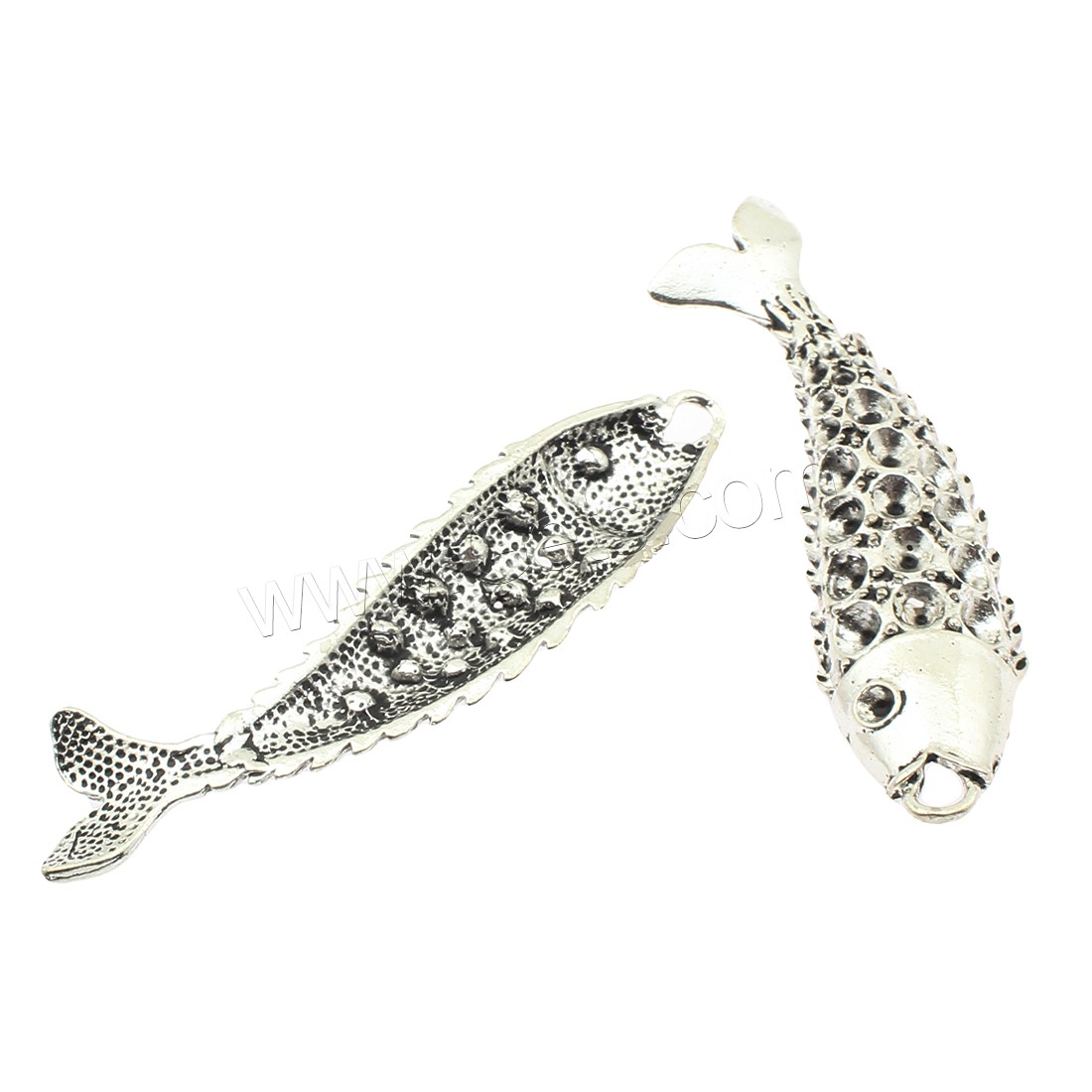 Zinc Alloy Animal Pendants, Fish, plated, large hole, more colors for choice, 69x20x6mm, Hole:Approx 4mm, Approx 70PCs/Bag, Sold By Bag