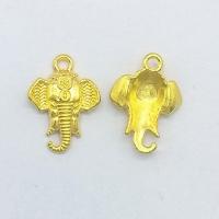 Colgantes Animales de Aleación de Zinc, Elefante, chapado en color dorado, 21x16x3.5mm, agujero:aproximado 2mm, 100PCs/Bolsa, Vendido por Bolsa