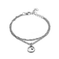 Zinc Alloy Anklet, with 5cm extender chain, silver color plated, Double Layer & wave chain & for woman, 11mm Approx 7.08 Inch, Approx 6.30 Inch 