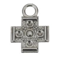 Цинкового сплава крест подвески, Латунь, Kресты, серебряный 1.5mm, отверстие:Приблизительно 3mm, продается PC