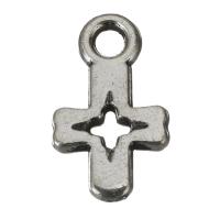 Цинкового сплава крест подвески, цинковый сплав, Инсус крест, серебряный отверстие:Приблизительно 2.5mm, продается PC
