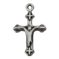 Цинкового сплава крест подвески, цинковый сплав, Инсус крест, серебряный отверстие:Приблизительно 1mm, продается PC