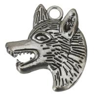 Zinc Alloy Animal Pendants, Wolf, enamel, silver color Approx 4mm 
