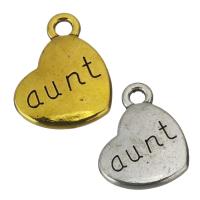 Zinc Alloy Heart Pendants, word aunt, plated, enamel Approx 2mm 
