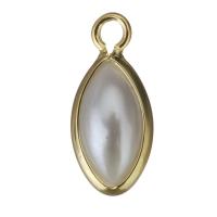 Resin Brass Pendants, with Resin Pearl, gold Approx 1.5mm 