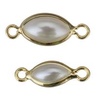 Conector de encanto de latón, metal, con perlas de resina, diverso tamaño para la opción & 1/1 aro, dorado, agujero:aproximado 1.5mm, Vendido por UD