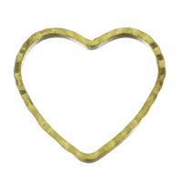 Anillo de cobre amarillo de vinculación, metal, Corazón, dorado, 14x14x1mm, Vendido por UD