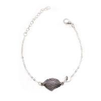 alliage de zinc bracelet, Placage, bijoux de mode & pour femme & avec strass, argent Environ 6.6 pouce, Vendu par brin