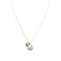 Rhinestone Zinc Alloy Necklace, with Plastic Pearl, plated, fashion jewelry & for woman & with rhinestone, golden Approx 23.6 Inch 