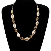 Shell Zinc Alloy Necklace, with Cotton Cord & Shell, plated, Adjustable & fashion jewelry & for woman, golden Approx 31.4 Inch 