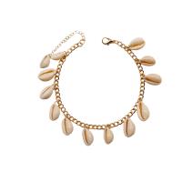 Zinc Alloy Anklet, with Shell, plated, fashion jewelry & for woman Approx 8.2 Inch 