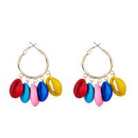 Zinc Alloy Leverback Earring, with Shell, plated, fashion jewelry & for woman 