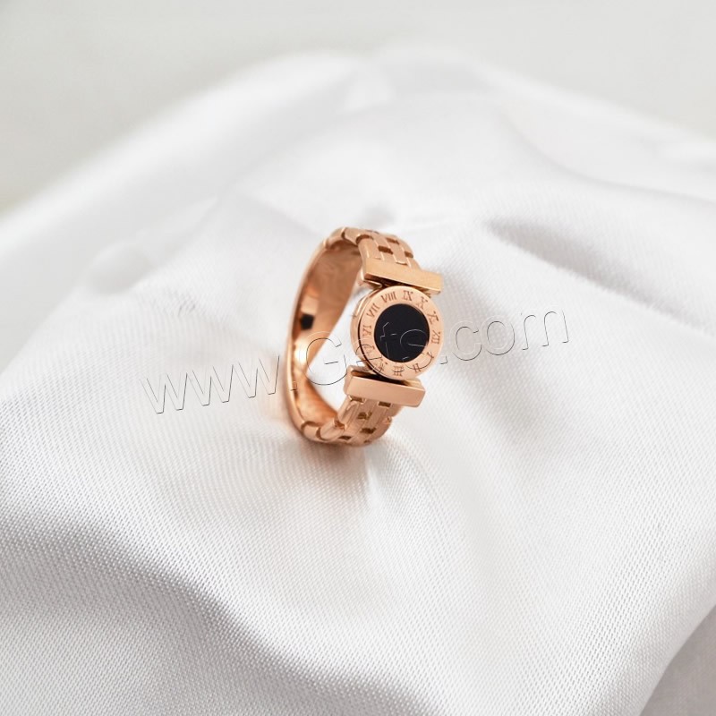 Титан Сталь палец кольцо, титан, Другое покрытие, ювелирные изделия моды & разный размер для выбора & Женский, под розовое золото, 42mm, продается PC