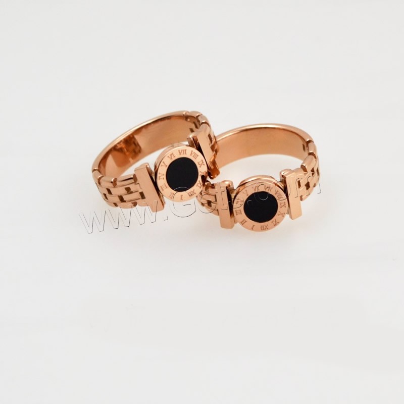 Titanium Steel Finger Ring, plated, fashion jewelry & different size for choice & for woman, rose gold color, 42mm, Sold By PC