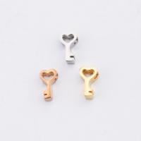 Edelstahl Perlen, 304 Edelstahl, Schlüssel, Modeschmuck, keine, 5x8mm, Bohrung:ca. 1.8mm, 10PCs/Tasche, verkauft von Tasche