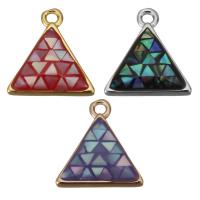 Brass Jewelry Pendants, with Abalone Shell, Triangle, plated Approx 1.5mm 