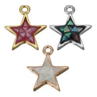 Brass Star Pendants, with Abalone Shell, plated Approx 1.5mm 