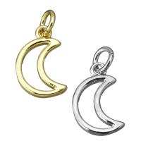 Brass Jewelry Pendants, Moon, plated Approx 3mm 