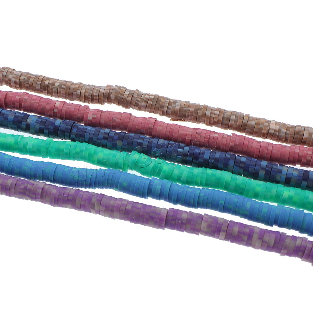 Rondelle Polymer Clay Perlen, Polymer Ton, flache Runde, verschiedene Größen vorhanden, keine, 1-1.5mm, Bohrung:ca. 1mm, ca. 250PCs/Strang, verkauft von Strang