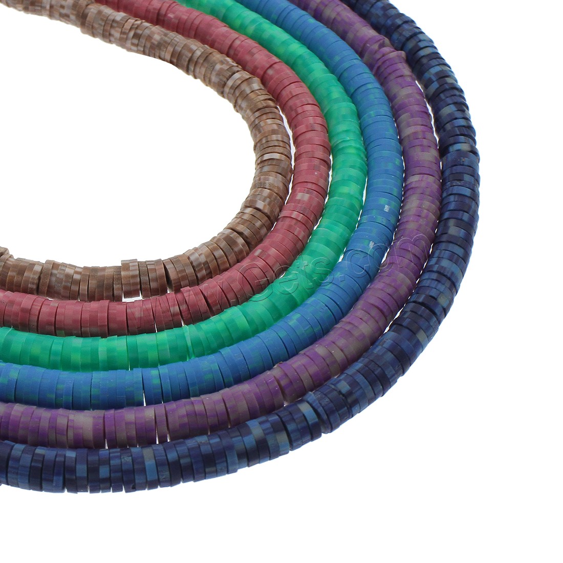 Rondelle Polymer Clay Beads, argile de polymère, Plat rond, normes différentes pour le choix, plus de couleurs à choisir, 1-1.5mm, Trou:Environ 1mm, Environ 250PC/brin, Vendu par brin