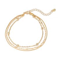 Zinc Alloy Anklet, with 5cm extender chain, gold color plated, multilayer & oval chain & snake chain & bar chain & for woman Approx 8.08 Inch, Approx 8.26 Inch, Approx 9.06 Inch 