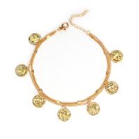 Zinc Alloy Anklet, with 5cm extender chain, gold color plated, Double Layer & twist oval chain & for woman Approx 8.08 Inch, Approx 7.68 Inch 