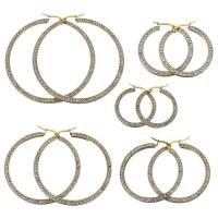 acier inoxydable boucle d'oreille leverback, avec argile, Placage de couleur d'or, normes différentes pour le choix & pour femme, Vendu par paire