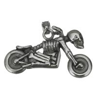 Stainless Steel Vehicle Pendant, Motorcycle, blacken, original color Approx 5.5mm 