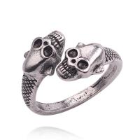 Zinc Alloy Open Finger Ring, Skull, plated, Adjustable & fashion jewelry & for man 