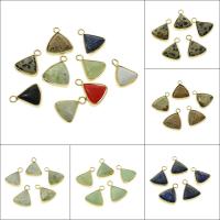 Gemstone Jewelry Pendant, Triangle, plated, for woman Approx 1.5mm, 5/Bag 