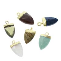 Gemstone Jewelry Pendant, Triangle, gold color plated, for woman Approx 1.5mm, 5/Bag 