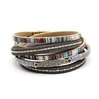 Wrap Bracelets, PU Leather, with Zinc Alloy, fashion jewelry & for woman 