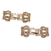 Brass Fold Over Clasp, Bowknot, rose gold color plated, with rhinestone, nickel, lead & cadmium free Approx 