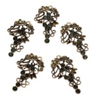 Rhinestone Brass Pendants, antique bronze color plated, with rhinestone Approx 2mm, Approx 