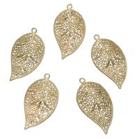 Brass Leaf Pendants, gold color plated Approx 2mm, Approx 