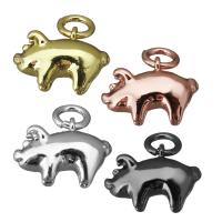 Animal Brass Pendants, Pig, plated Approx 3mm 