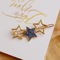 Hair Clip, Zinc Alloy, gold color plated & for woman & enamel & with rhinestone, 60mm 