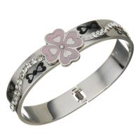 Stainless Steel Bangle, with Rhinestone Clay Pave, for woman, original color, 18mm,11mm 