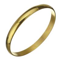Stainless Steel Bangle, gold color plated, for woman, 5.5mm,50mm 