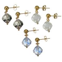 Stainless Steel Drop Earring, with Acrylic, gold color plated, for woman 23mm 