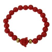 Fashion Cinnabar Bracelet, Unisex, red  Approx 8 Inch 