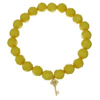 Yellow Agate Bracelet, with Stainless Steel, Unisex, yellow 10mm Approx 8 Inch 