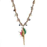 Цинкового сплава ожерелье, цинковый сплав, с Ракушка & Трубчатая ракушка, Другое покрытие, ювелирные изделия моды & Женский, Много цветов для выбора, 72mm, длина:Приблизительно 22 дюймовый, продается Strand