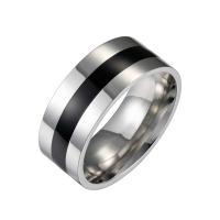 Men Stainless Steel Ring in Bulk, 316L Stainless Steel, plated, fashion jewelry & for man & epoxy gel, silver color US Ring 
