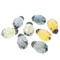 Perlas de cristal de moda, chapado, para mujer, 18x29x18mm, agujero:aproximado 1mm, 5/Bolsa, Vendido por Bolsa
