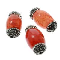 Natural Crackle Agate Bead, Flat Flower Agate, plated, for woman Approx 1mm, 5/Bag 