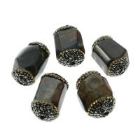 Natural Crackle Agate Bead, Flat Flower Agate, plated, for woman, black Approx 1mm, 5/Bag 